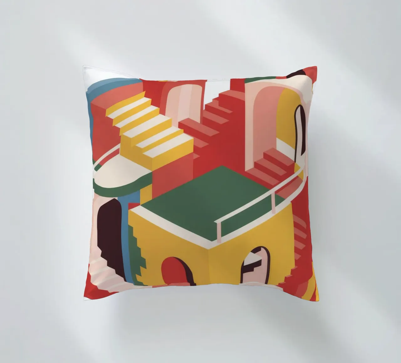 Labirinto di scale escherescente cuscino da Jasper Rune