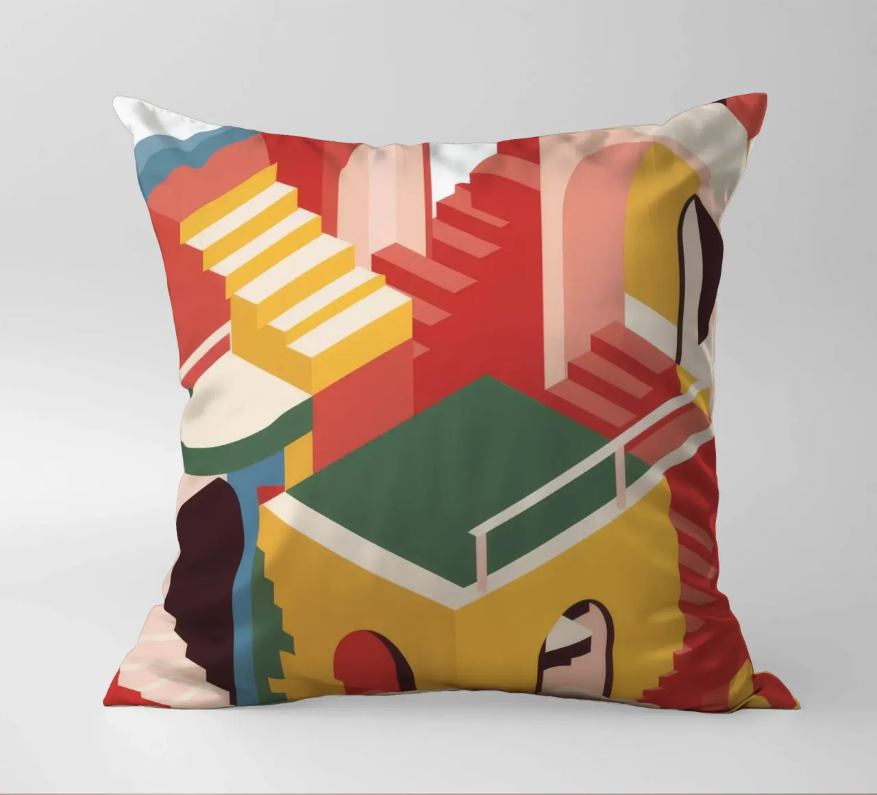 Labirinto di scale escherescente cuscino da Jasper Rune