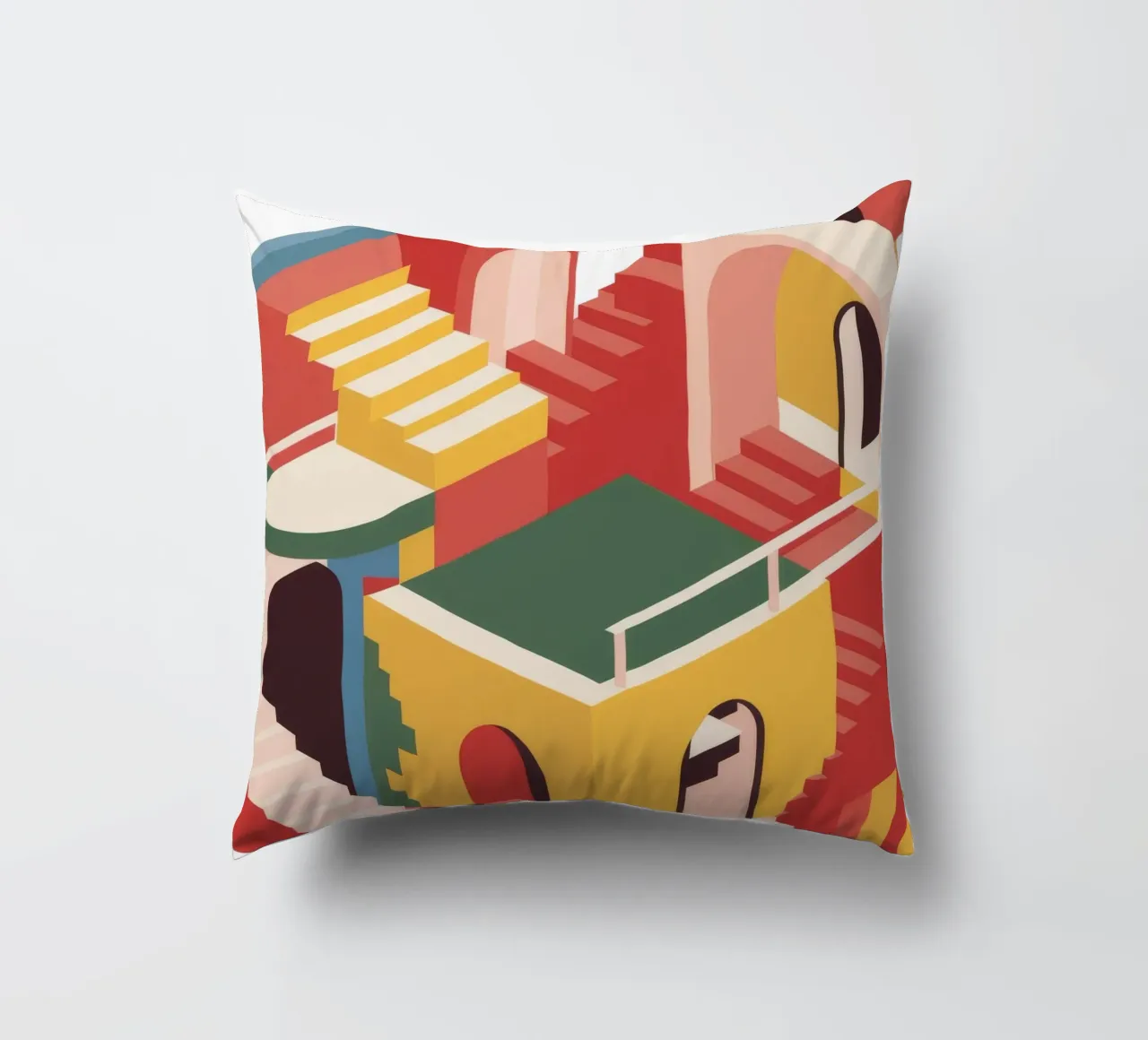 Labirinto di scale escherescente cuscino da Jasper Rune