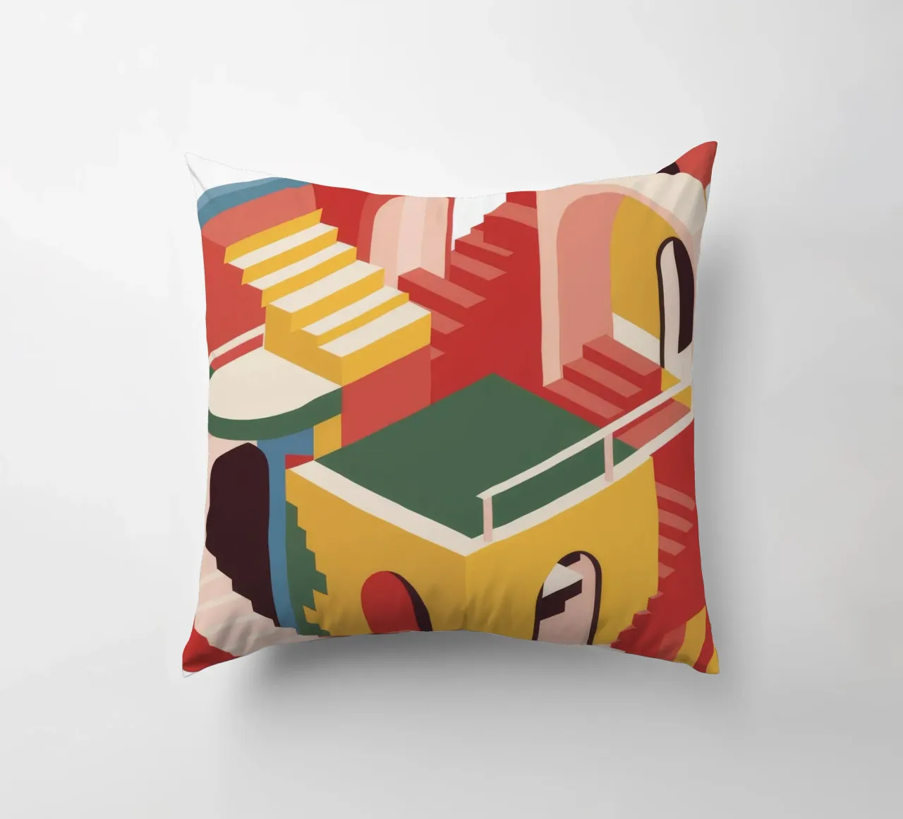 Labirinto di scale escherescente cuscino da Jasper Rune