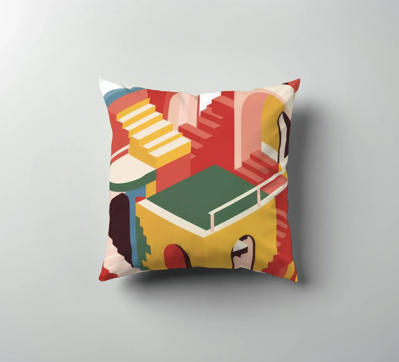 Labirinto di scale escherescente cuscino da Jasper Rune