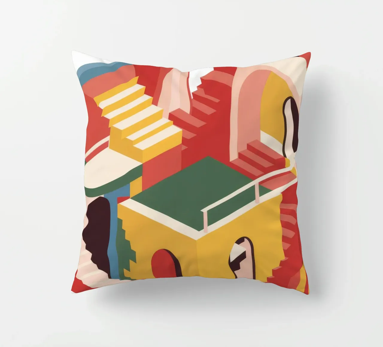 Labirinto di scale escherescente cuscino da Jasper Rune