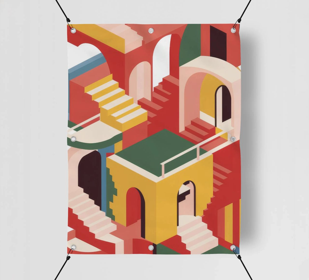 Labirinto di scale escherescente telo in pvc da Jasper Rune