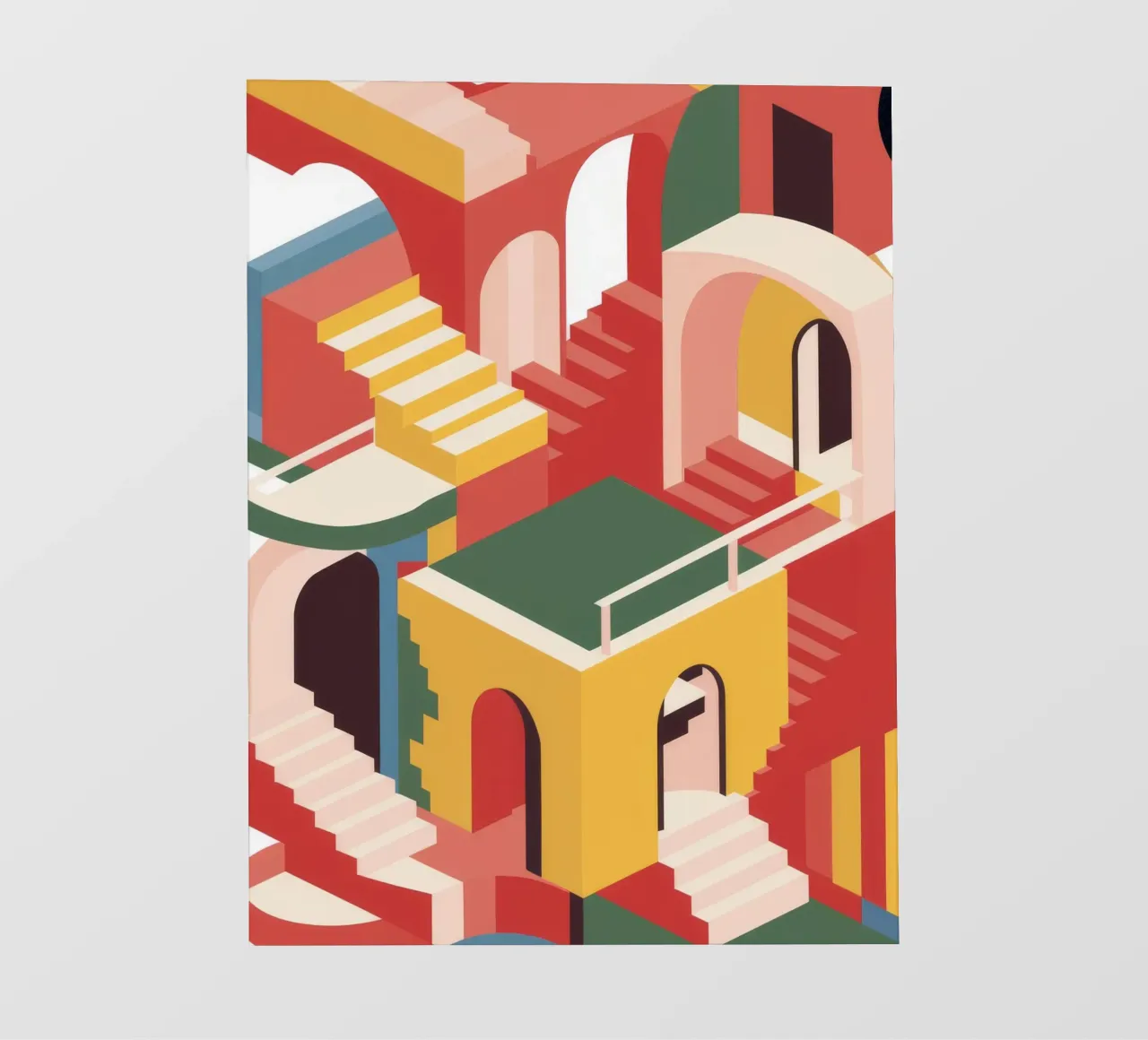 Labirinto di scale escherescente telo in pvc da Jasper Rune