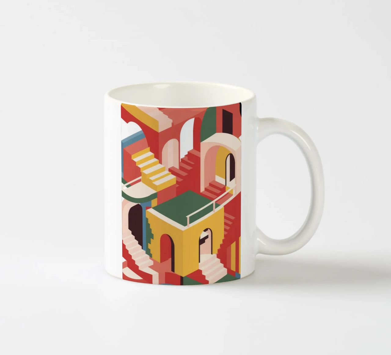 Labirinto di scale escherescente tazza in ceramica da Jasper Rune