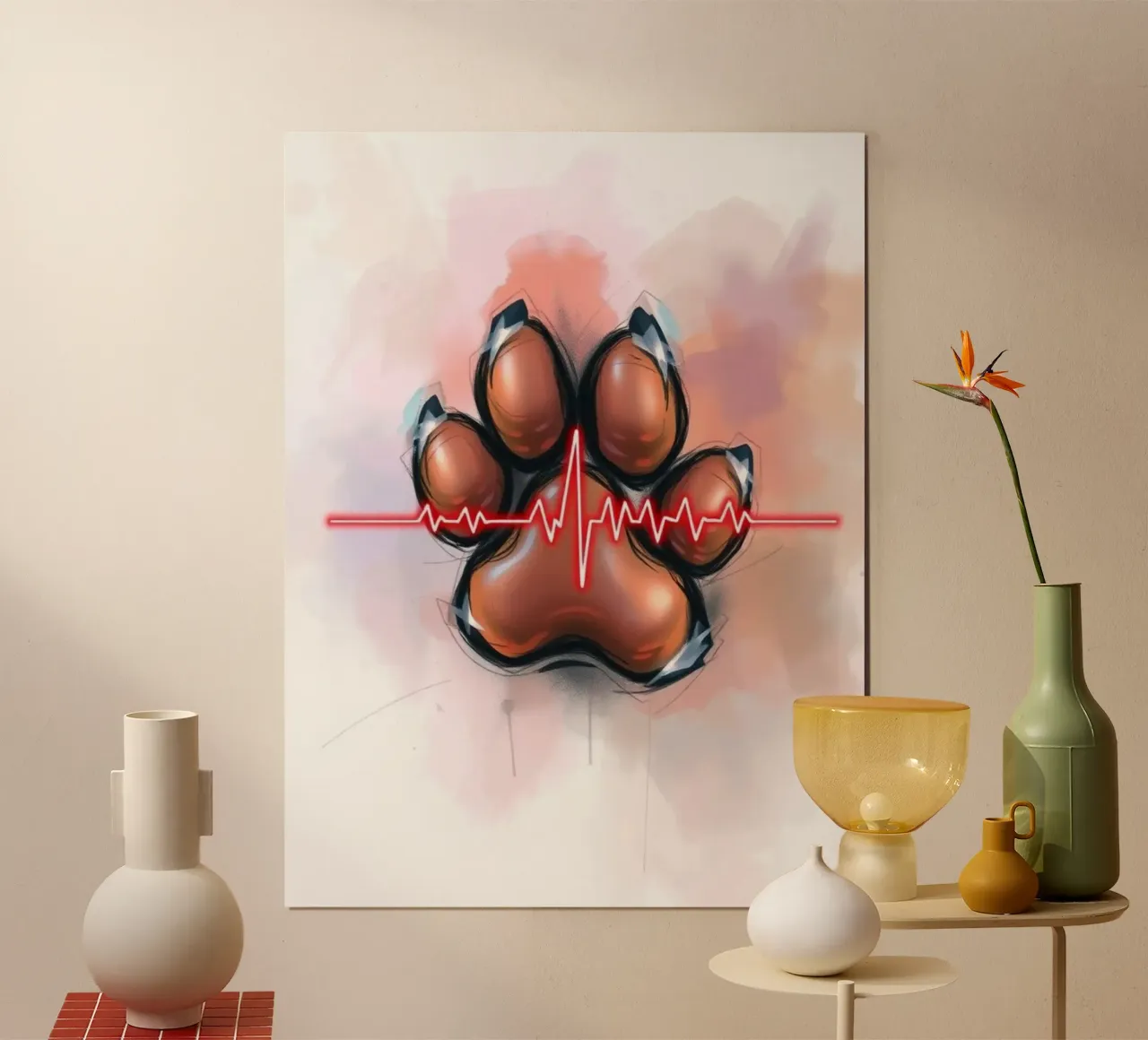 Battito del cuore per cani #7 poster con telaio in plastica da Yumis.Beargang.and.Me