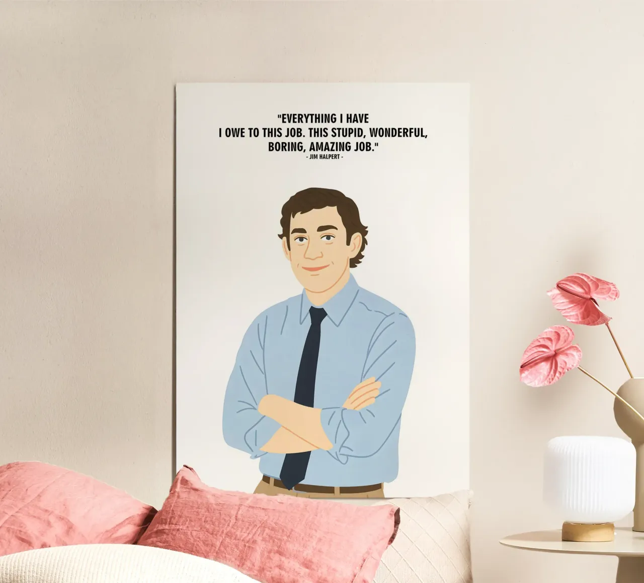 Jim Halpert The Office quotes poster con telaio in plastica da MoviesArt
