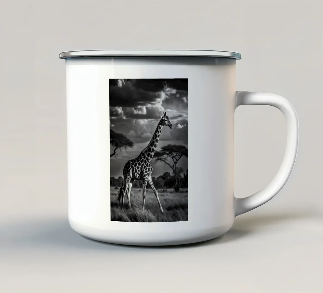 zebra fotografia animale in bianco e nero tazza in smalto da kanayaa