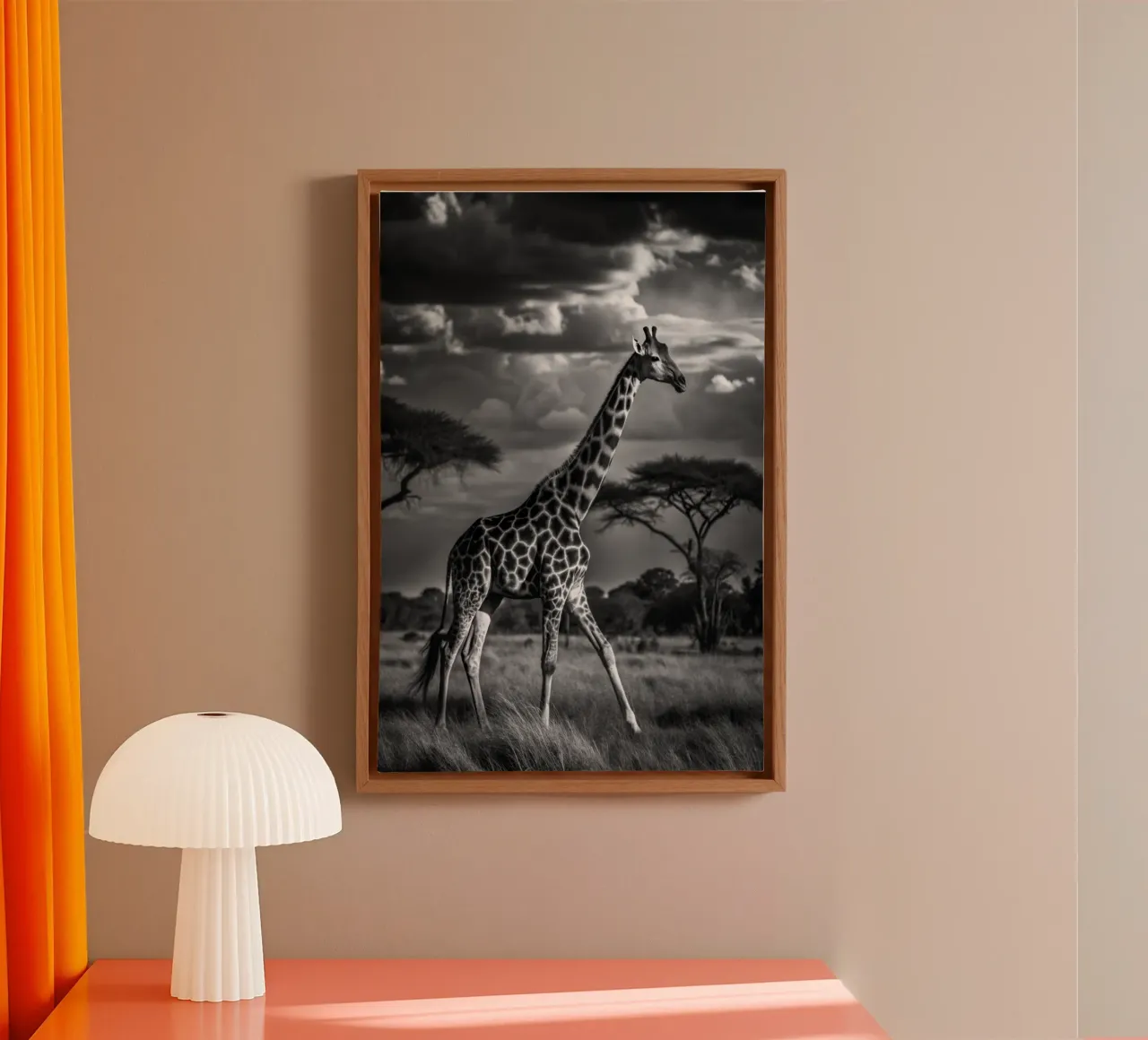 zebra fotografia animale in bianco e nero tela con Cornice a cassetta da kanayaa