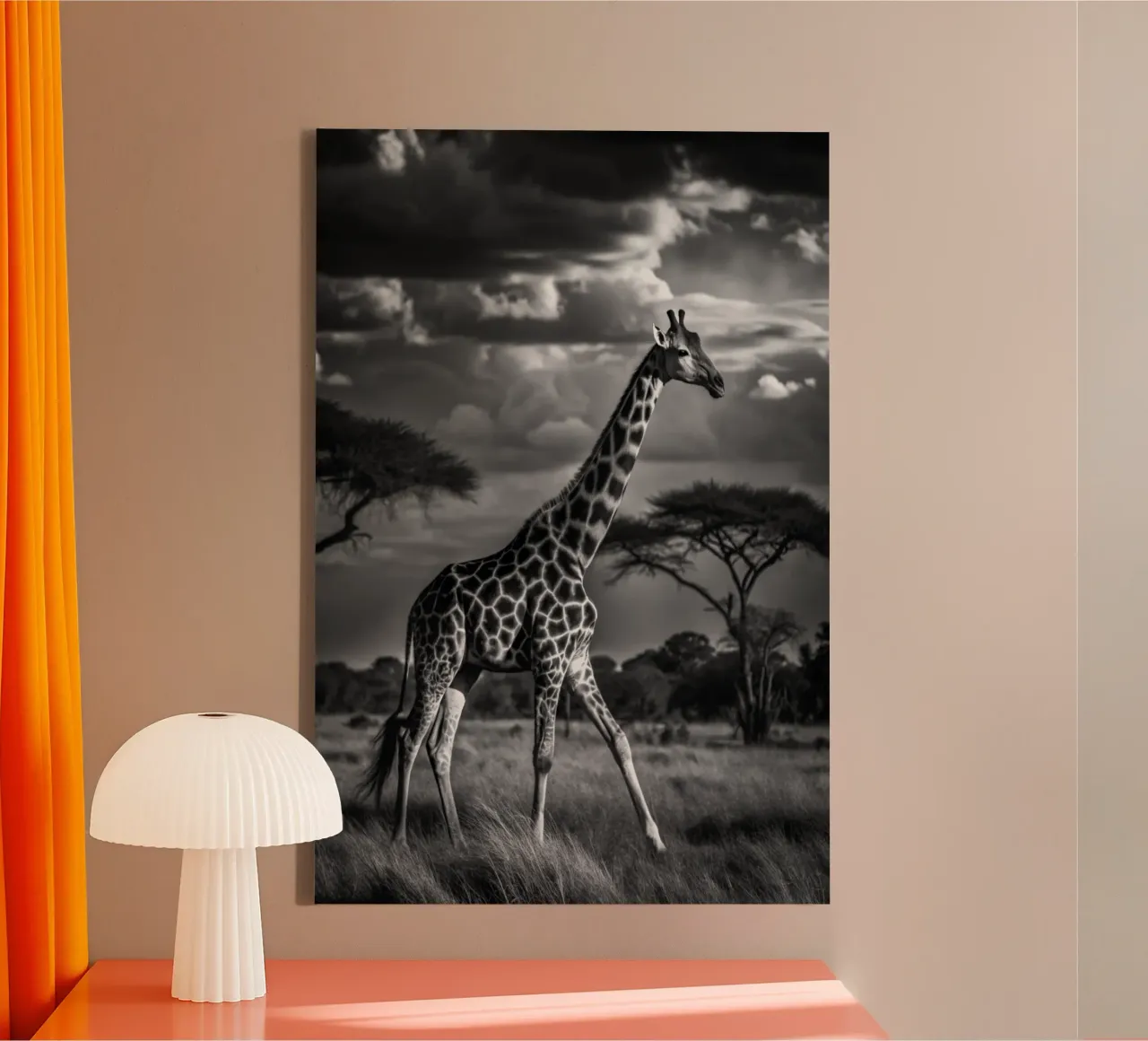 zebra fotografia animale in bianco e nero tela con Cornice a cassetta da kanayaa