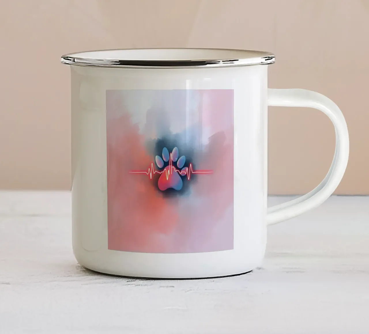 Battito del cuore per i cani #14 tazza in smalto da Yumis.Beargang.and.Me