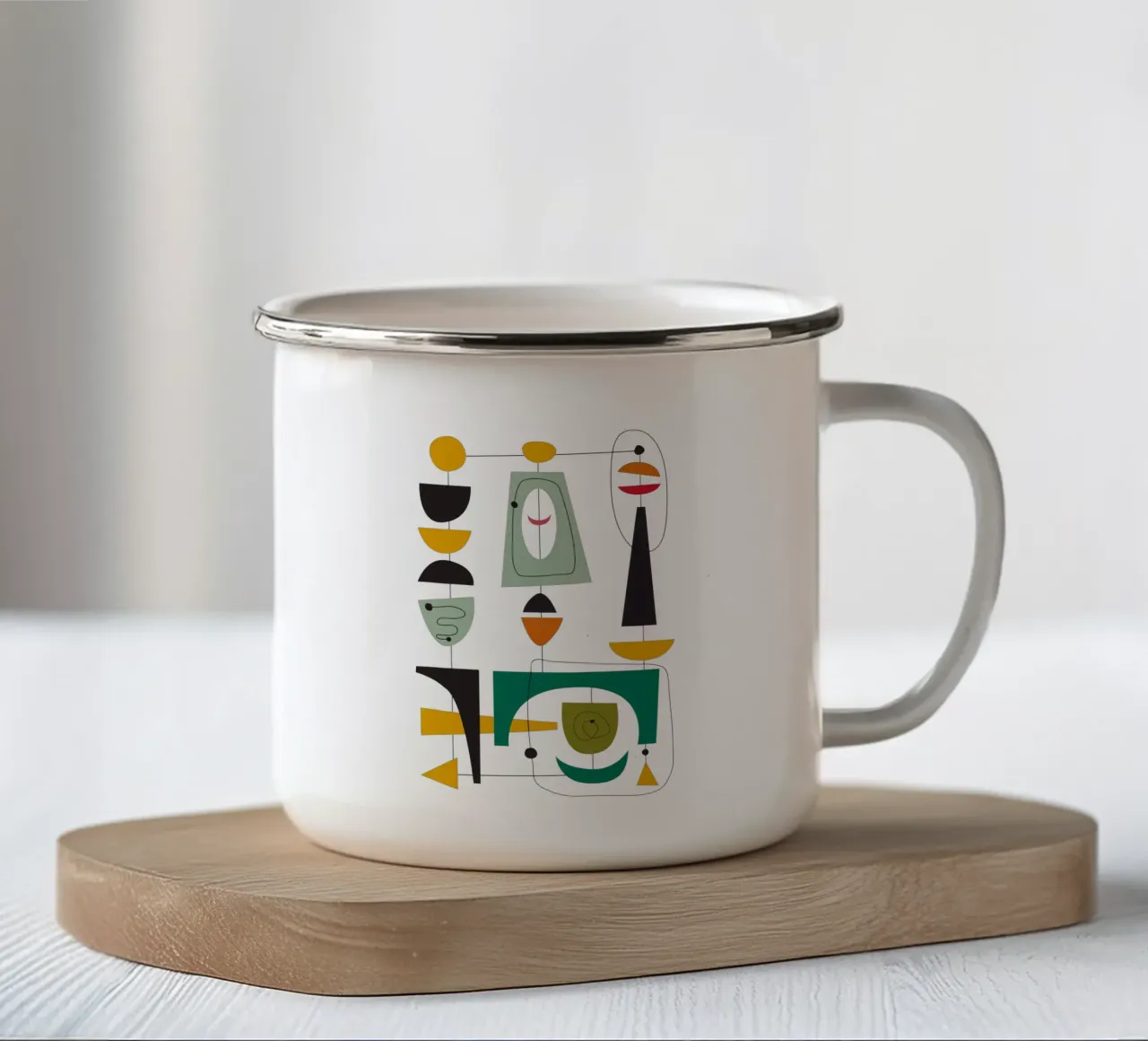 Mid Century Retro Glide 3 tazza in smalto da Dream Print Designs