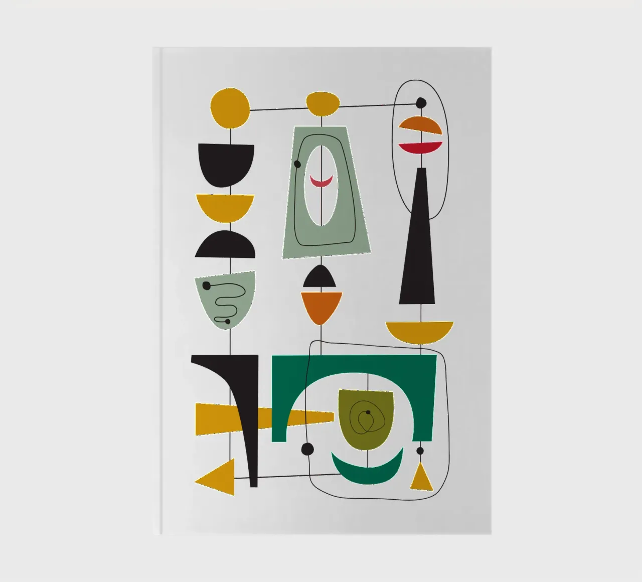 Mid Century Retro Glide 3 notebook by Dream Print Designs