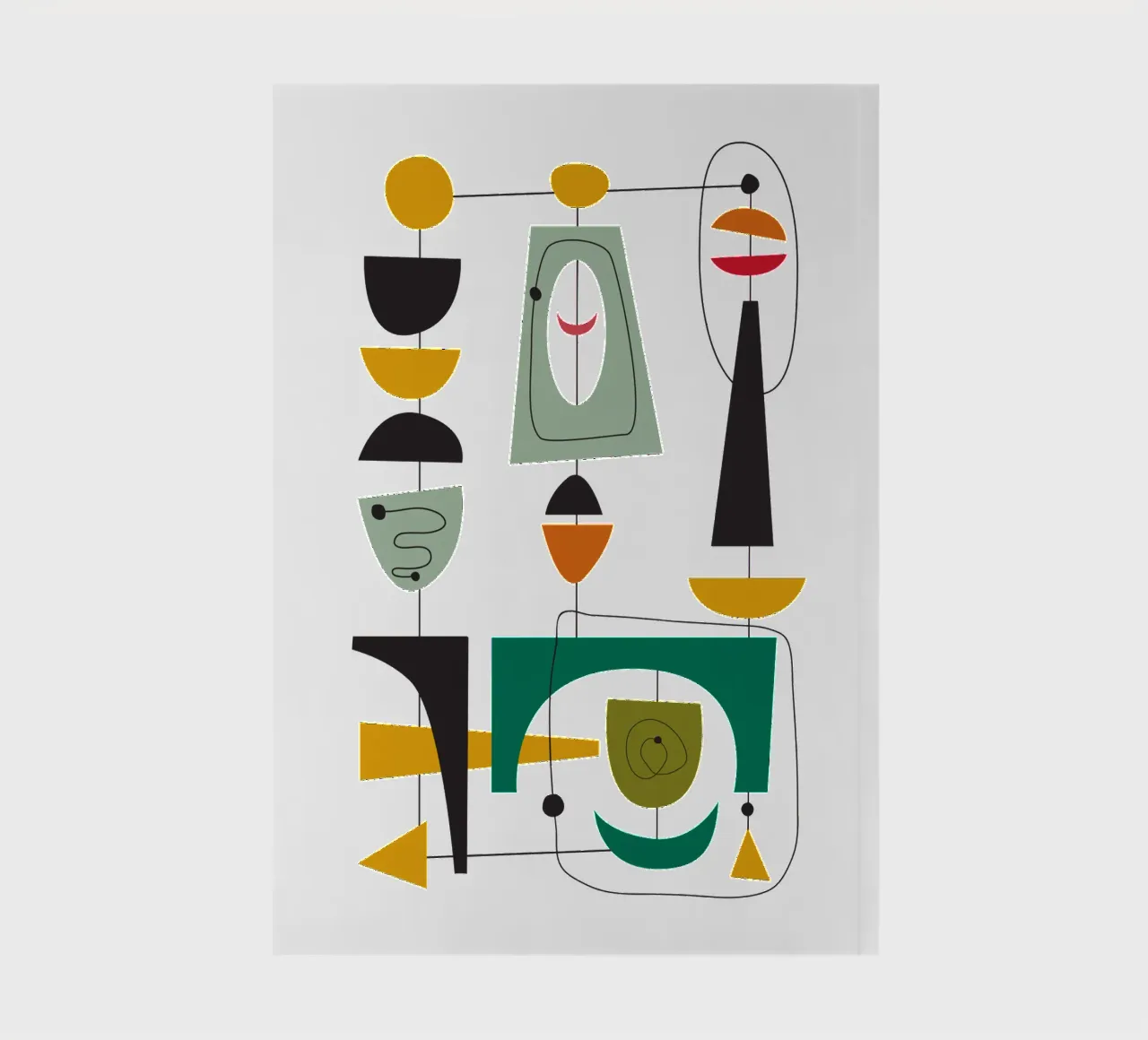 Mid Century Retro Glide 3 notebook by Dream Print Designs