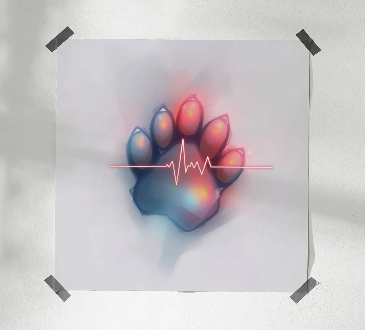 Battito del cuore per i cani #15 poster con telaio in plastica da Yumis.Beargang.and.Me