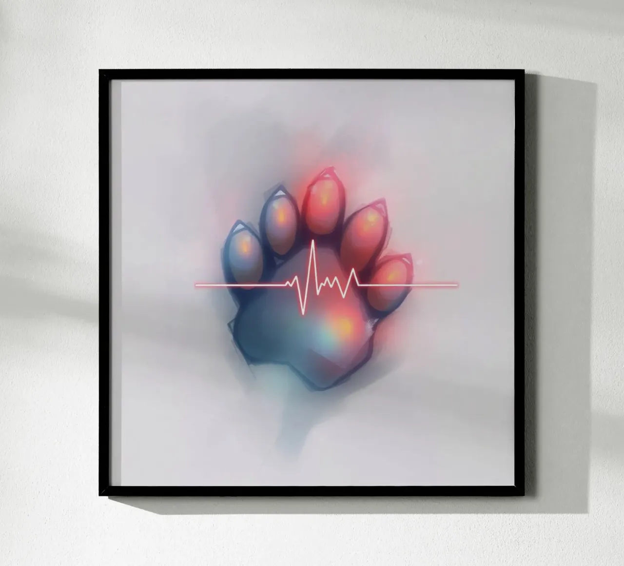 Battito del cuore per i cani #15 poster con telaio in plastica da Yumis.Beargang.and.Me