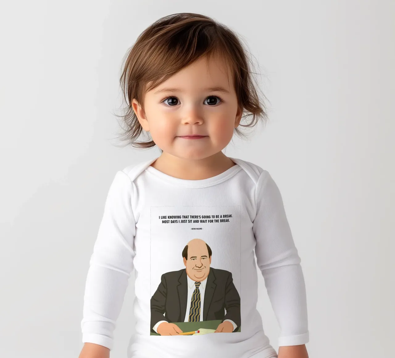 Kevin Malone The Office Quotes body neonato maniche lunghe da MoviesArt