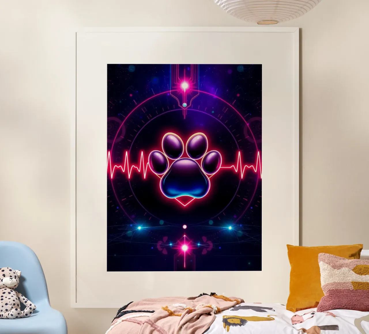 Battito del cuore per i cani #17 poster con telaio in plastica da Yumis.Beargang.and.Me