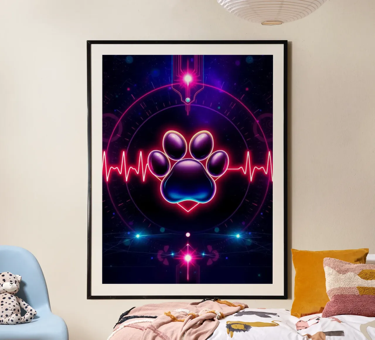 Battito del cuore per i cani #17 poster con telaio in plastica da Yumis.Beargang.and.Me