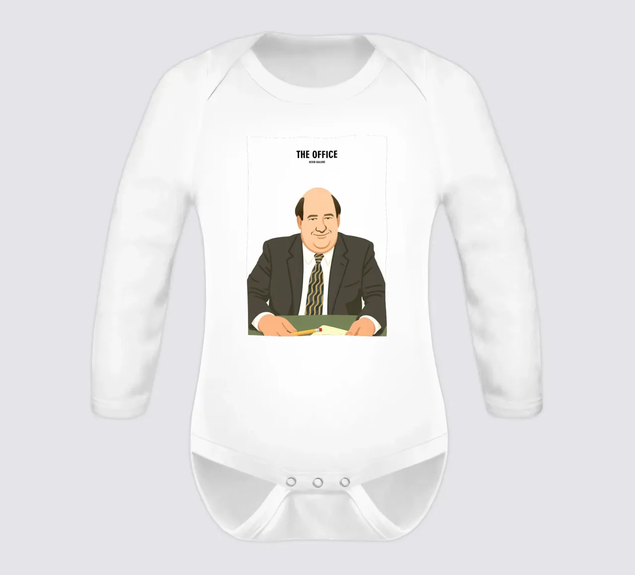 Kevin Malone The Office long-sleeve baby romper by MoviesArt