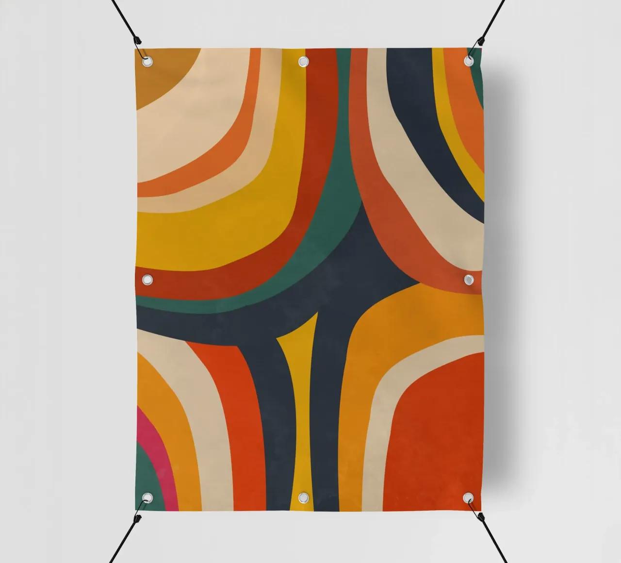 Mid Century Retro Wave telo in pvc da Dream Print Designs