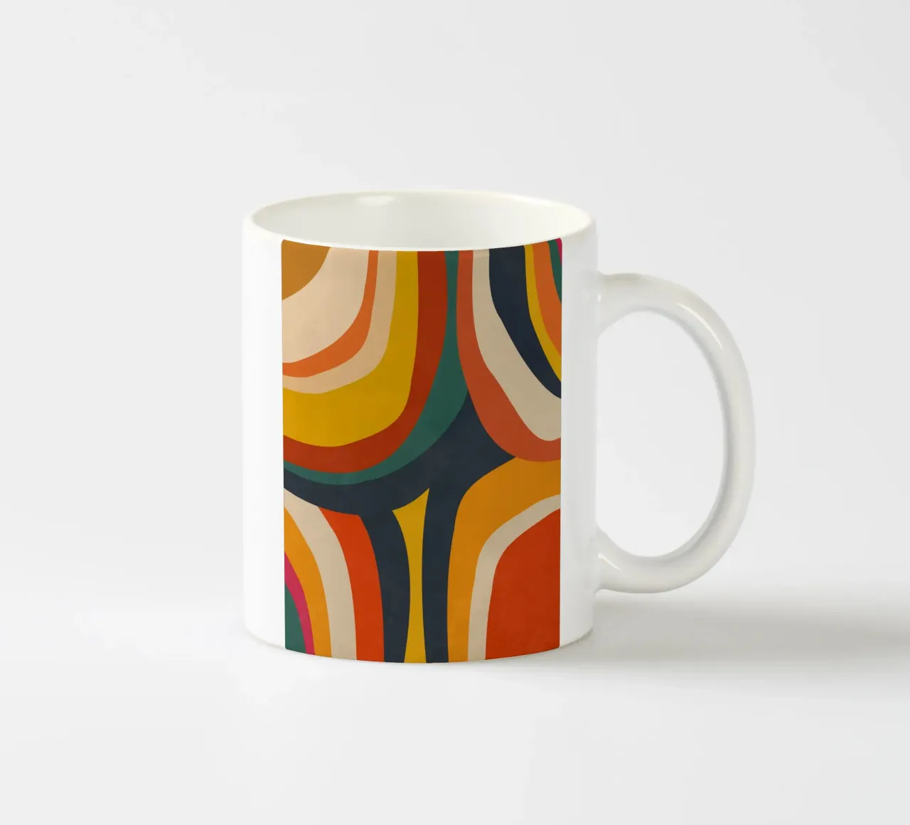 Mid Century Retro Wave tazza in ceramica da Dream Print Designs