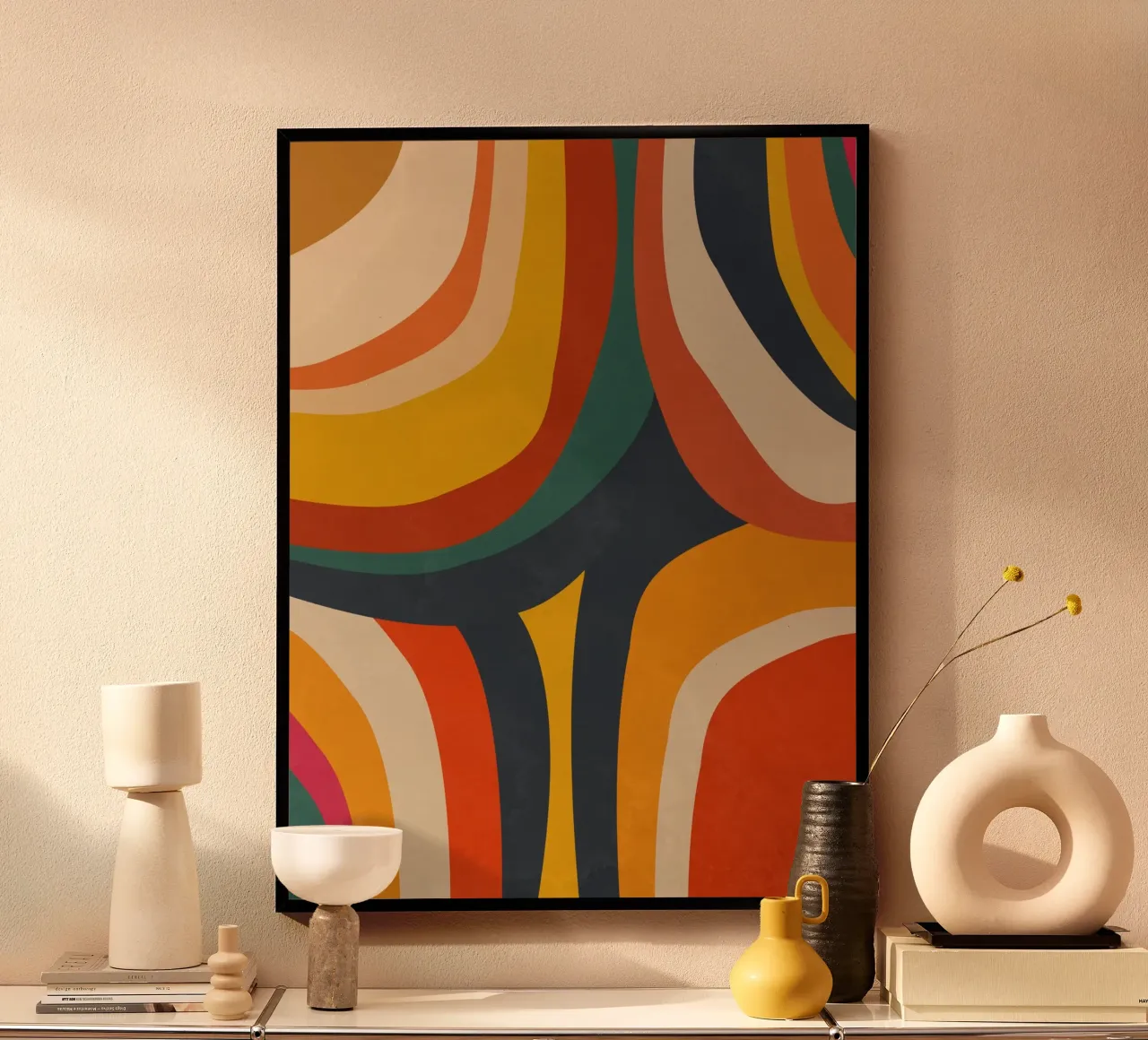 Mid Century Retro Wave hahnemühle by Dream Print Designs