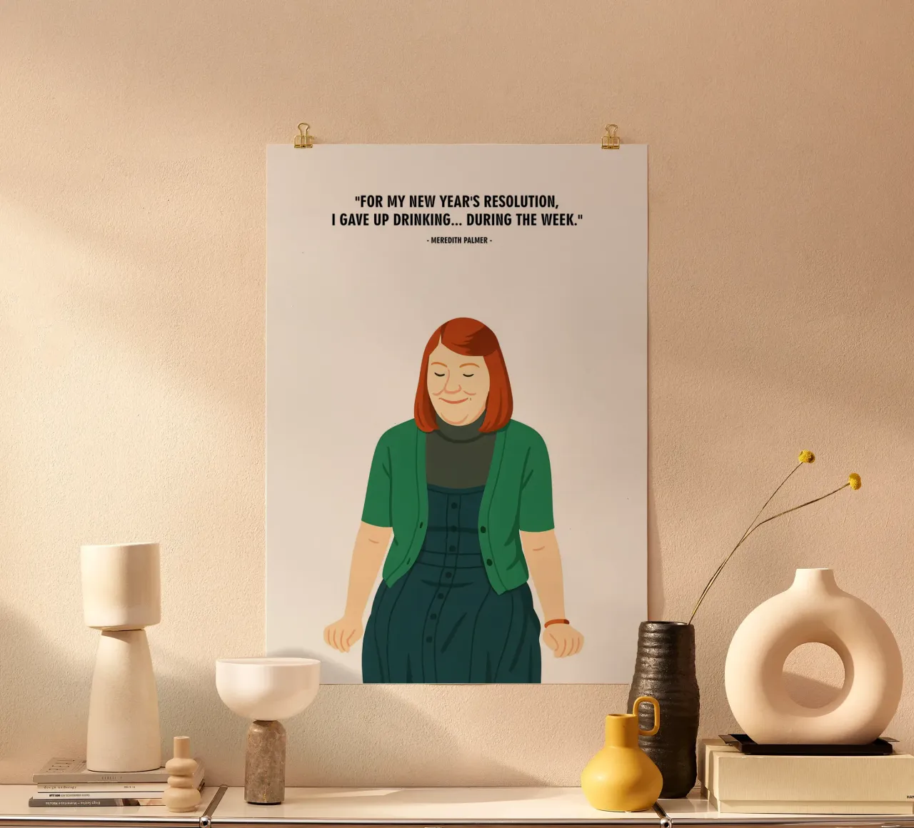 Meredith Palmer The Office quotes poster con telaio in alluminio da MoviesArt