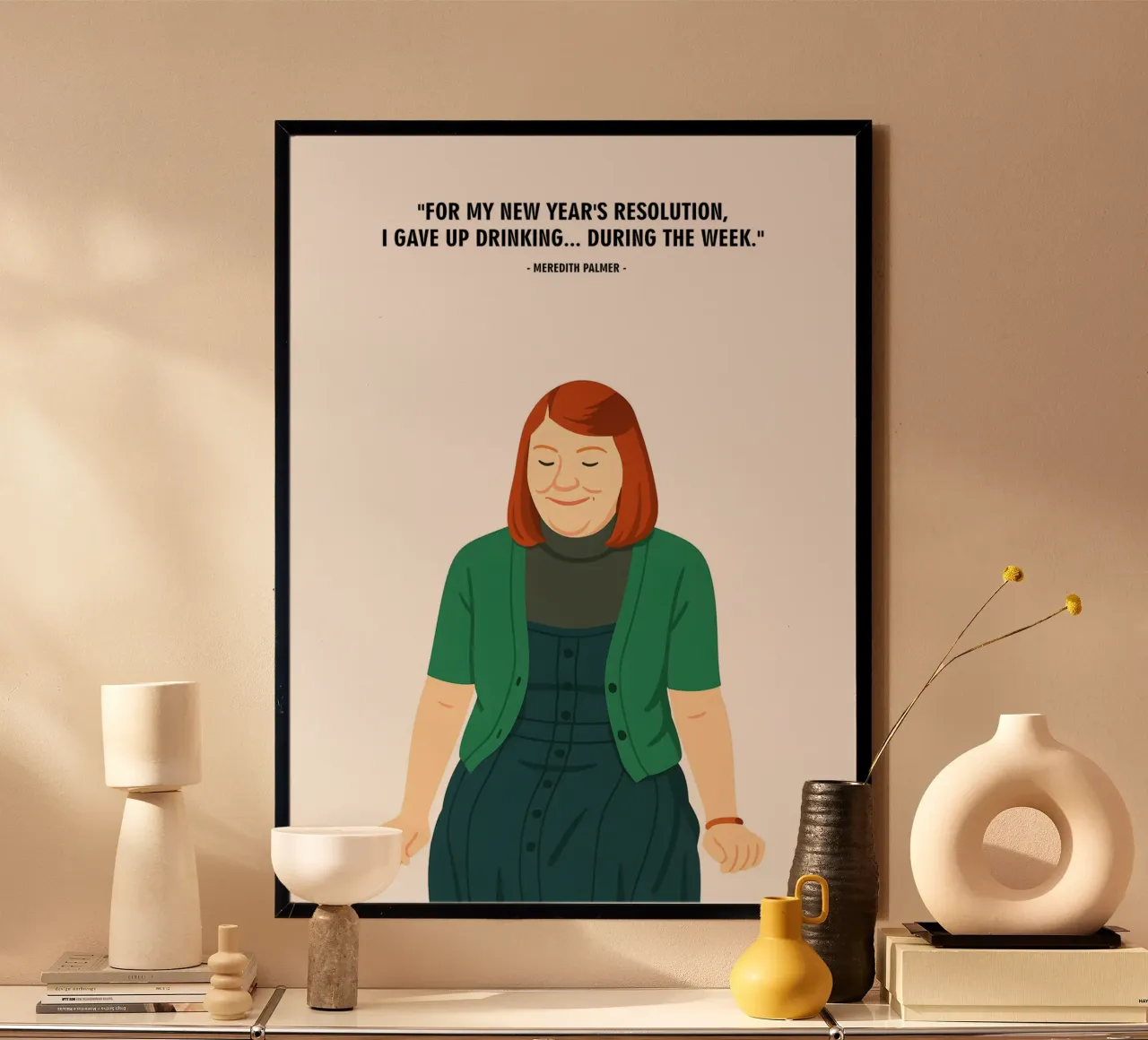 Meredith Palmer The Office quotes poster con telaio in alluminio da MoviesArt