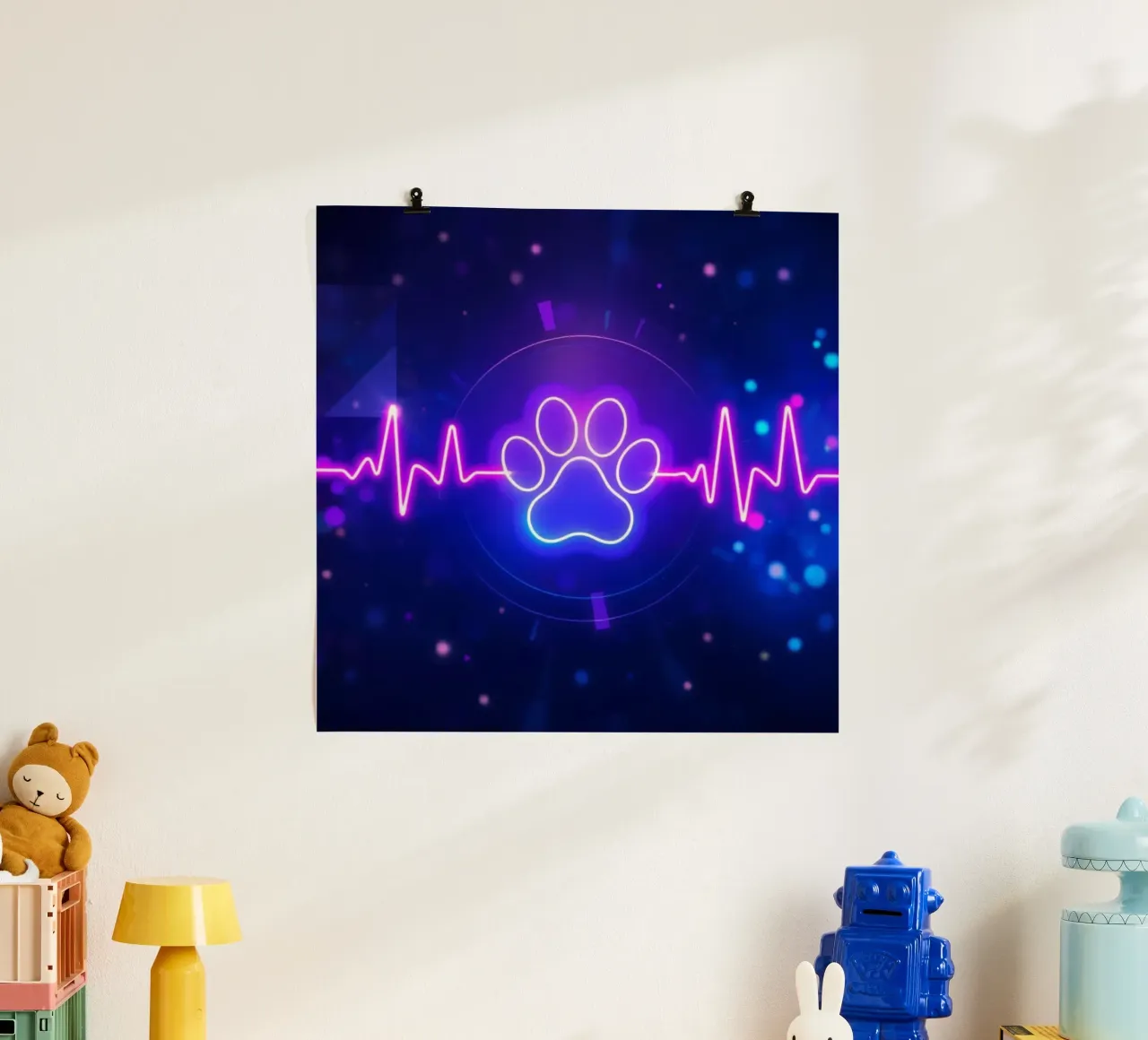 Battito del cuore per i cani #19 poster con telaio in alluminio da Yumis.Beargang.and.Me