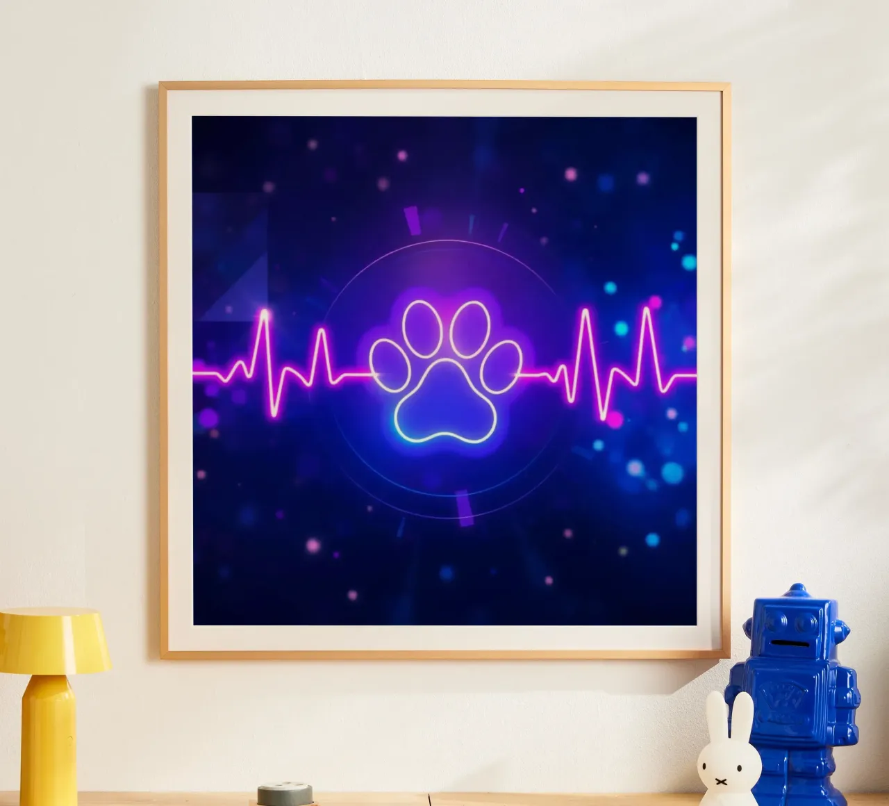 Battito del cuore per i cani #19 poster con telaio in alluminio da Yumis.Beargang.and.Me