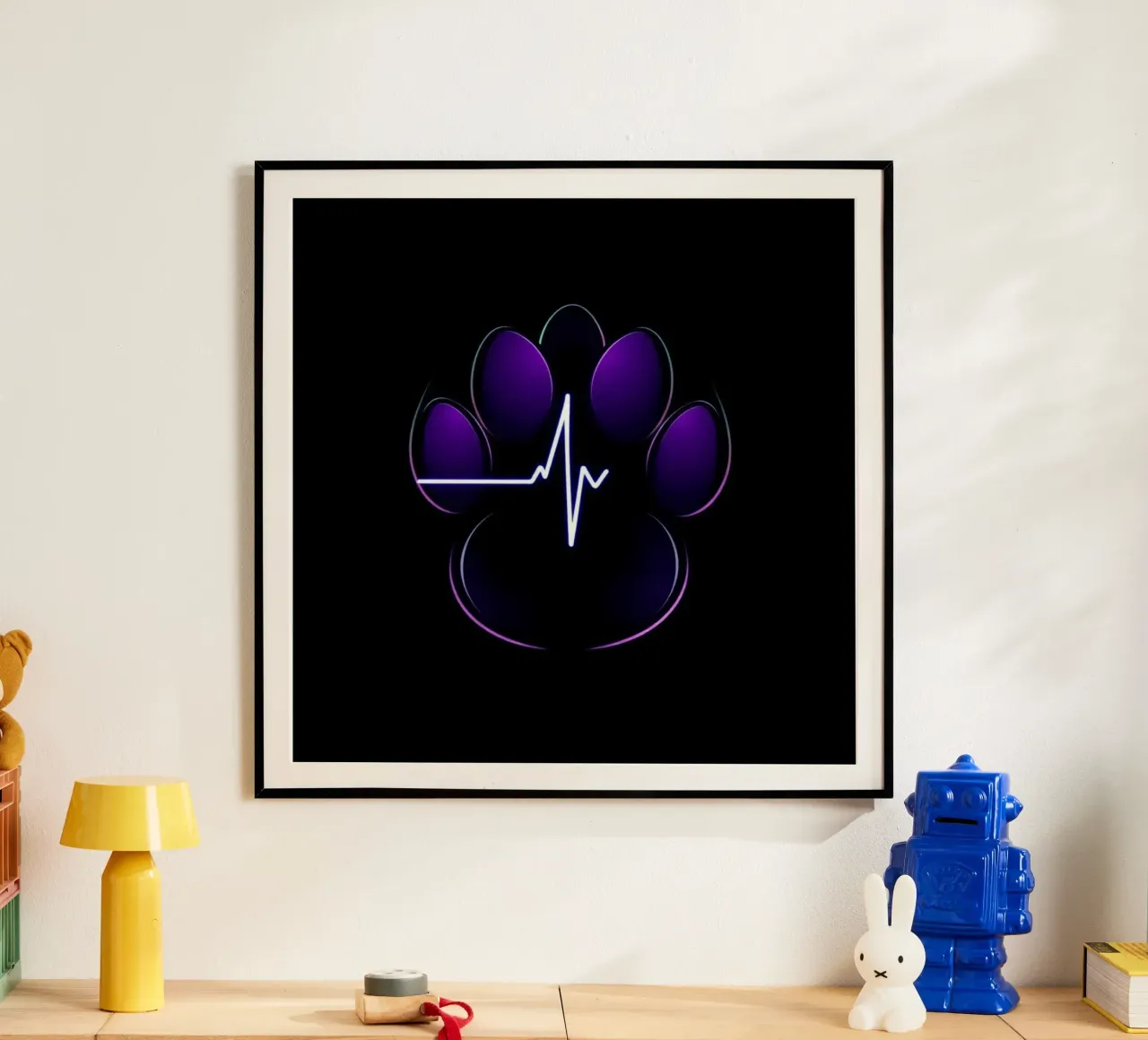 Battito del cuore per i cani #20 poster con telaio in alluminio da Yumis.Beargang.and.Me