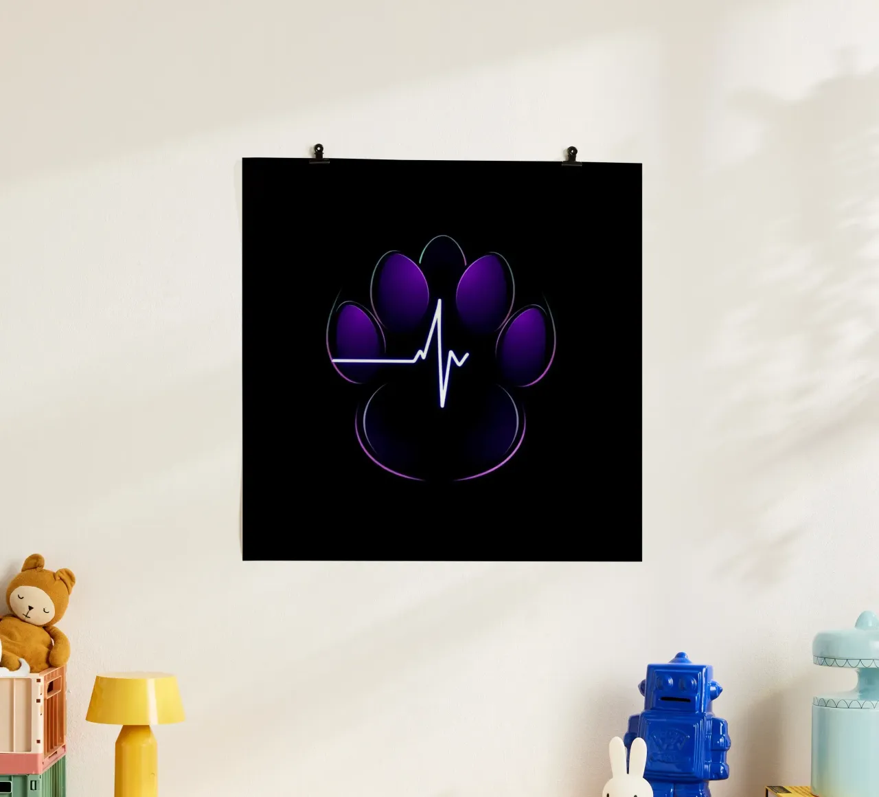 Battito del cuore per i cani #20 poster con telaio in alluminio da Yumis.Beargang.and.Me