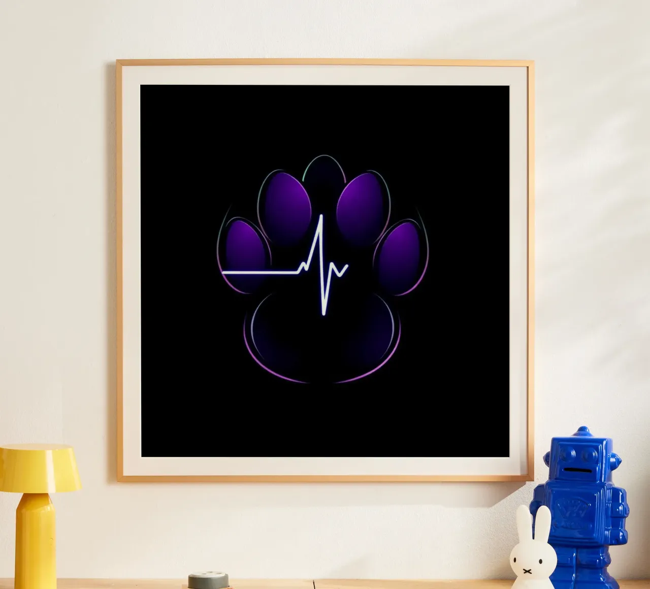 Battito del cuore per i cani #20 poster con telaio in alluminio da Yumis.Beargang.and.Me