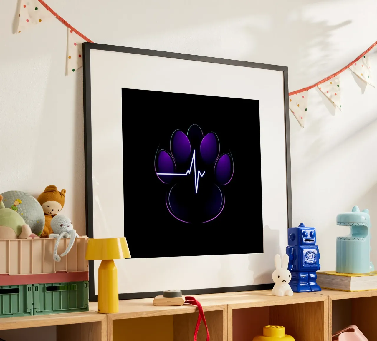 Battito del cuore per i cani #20 poster con telaio in alluminio da Yumis.Beargang.and.Me