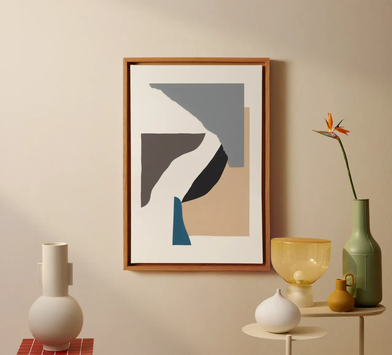 Abstract paper cuts 3 canvas with Floater frame by NouveauPrints