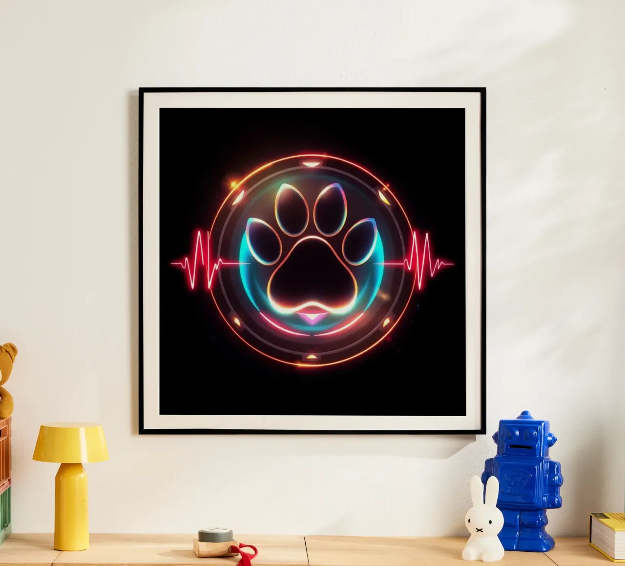 Battito del cuore per i cani #22 poster con telaio in plastica da Yumis.Beargang.and.Me