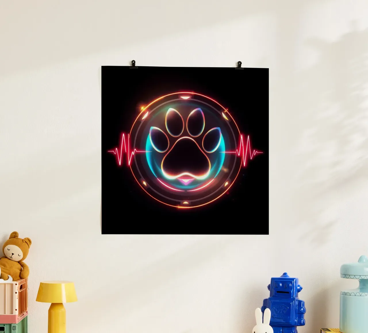 Battito del cuore per i cani #22 poster con telaio in plastica da Yumis.Beargang.and.Me