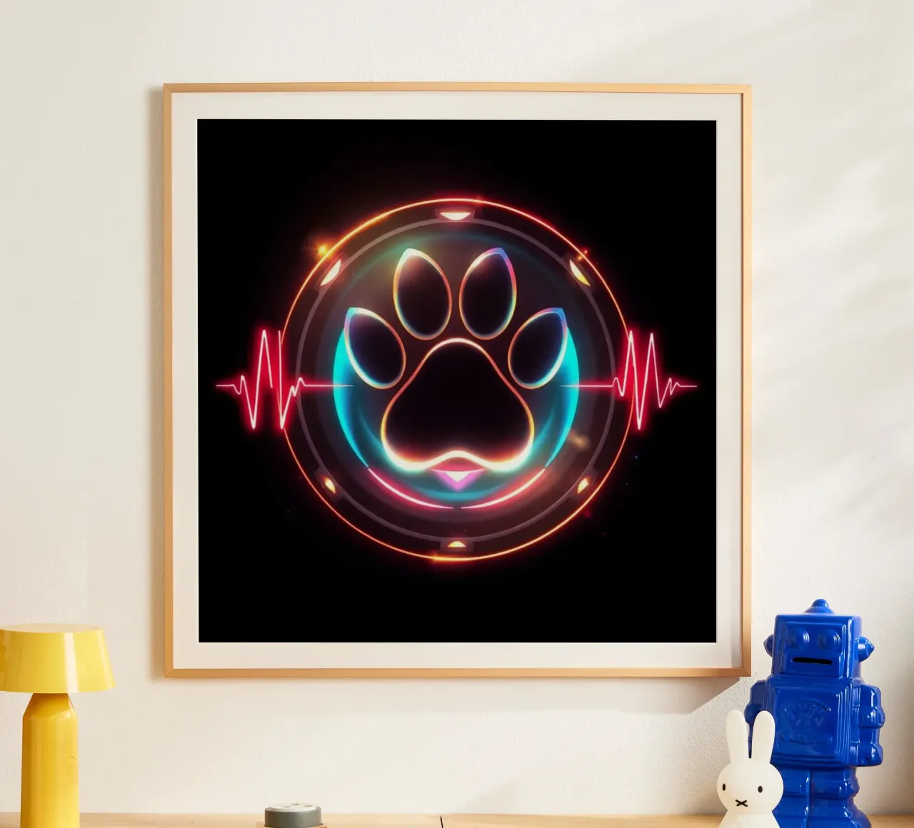 Battito del cuore per i cani #22 poster con telaio in plastica da Yumis.Beargang.and.Me