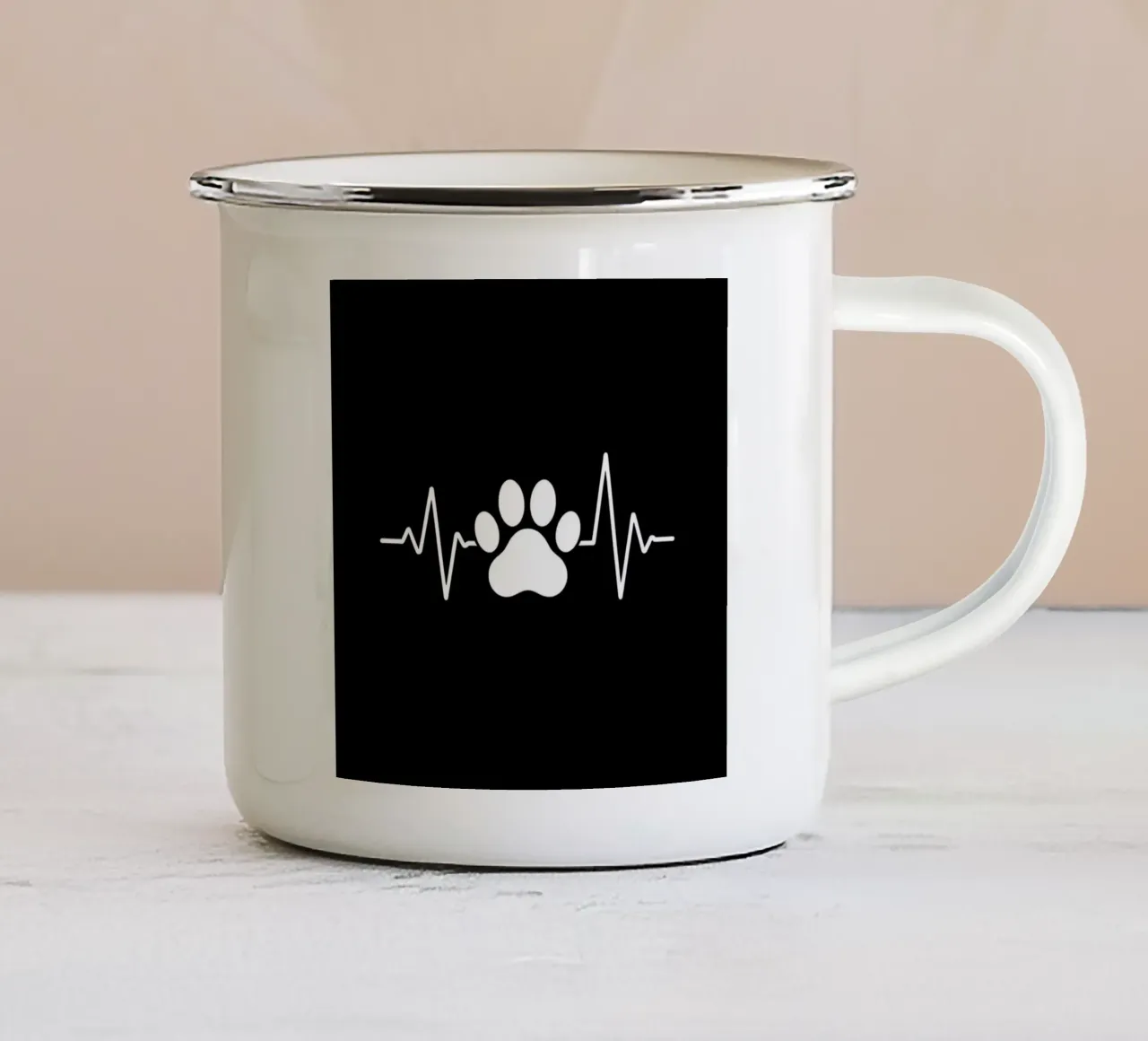 Battito del cuore per i cani #23 tazza in smalto da Yumis.Beargang.and.Me