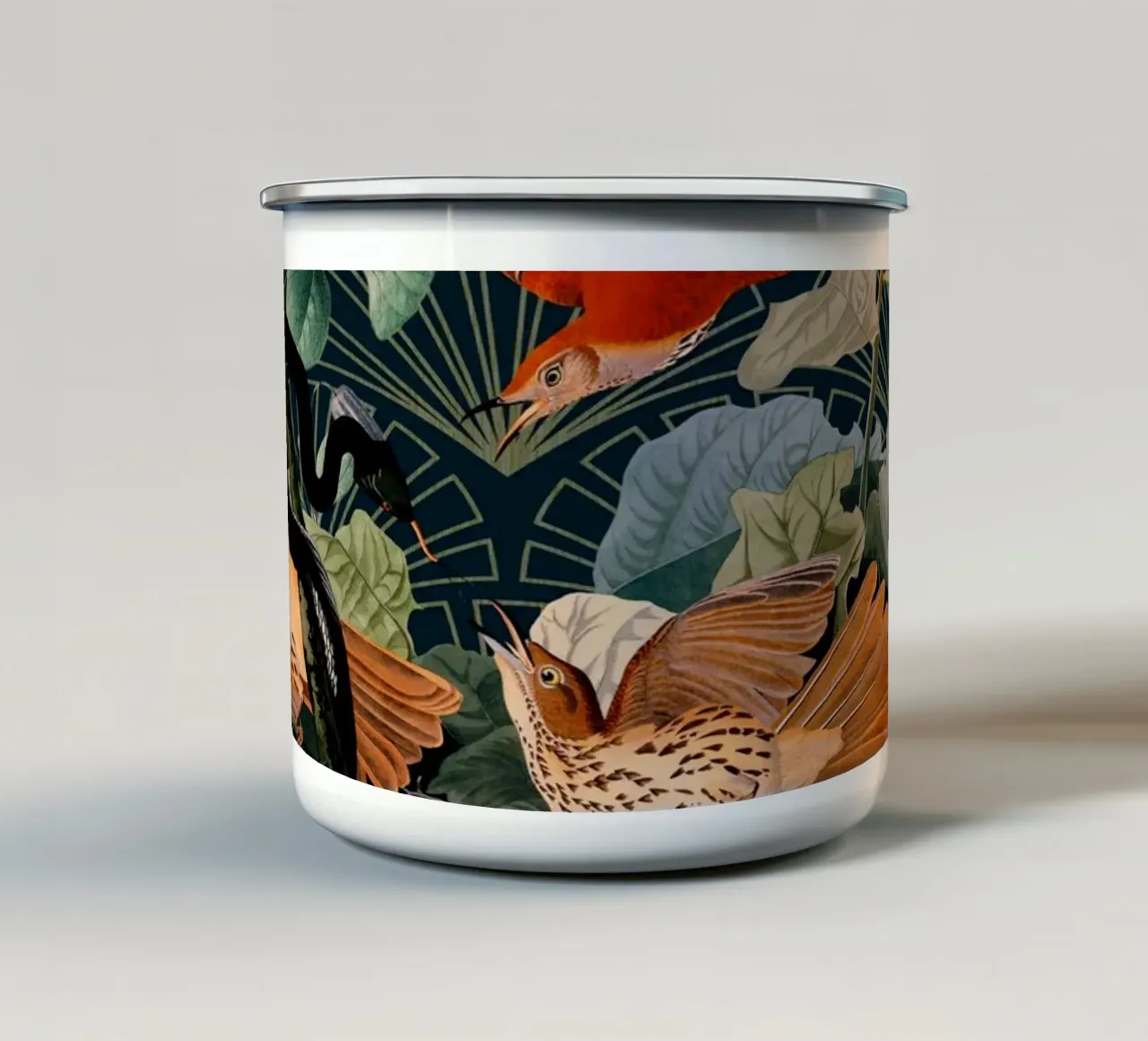Birds and snakes tazza in smalto da burcukorkmazyurek