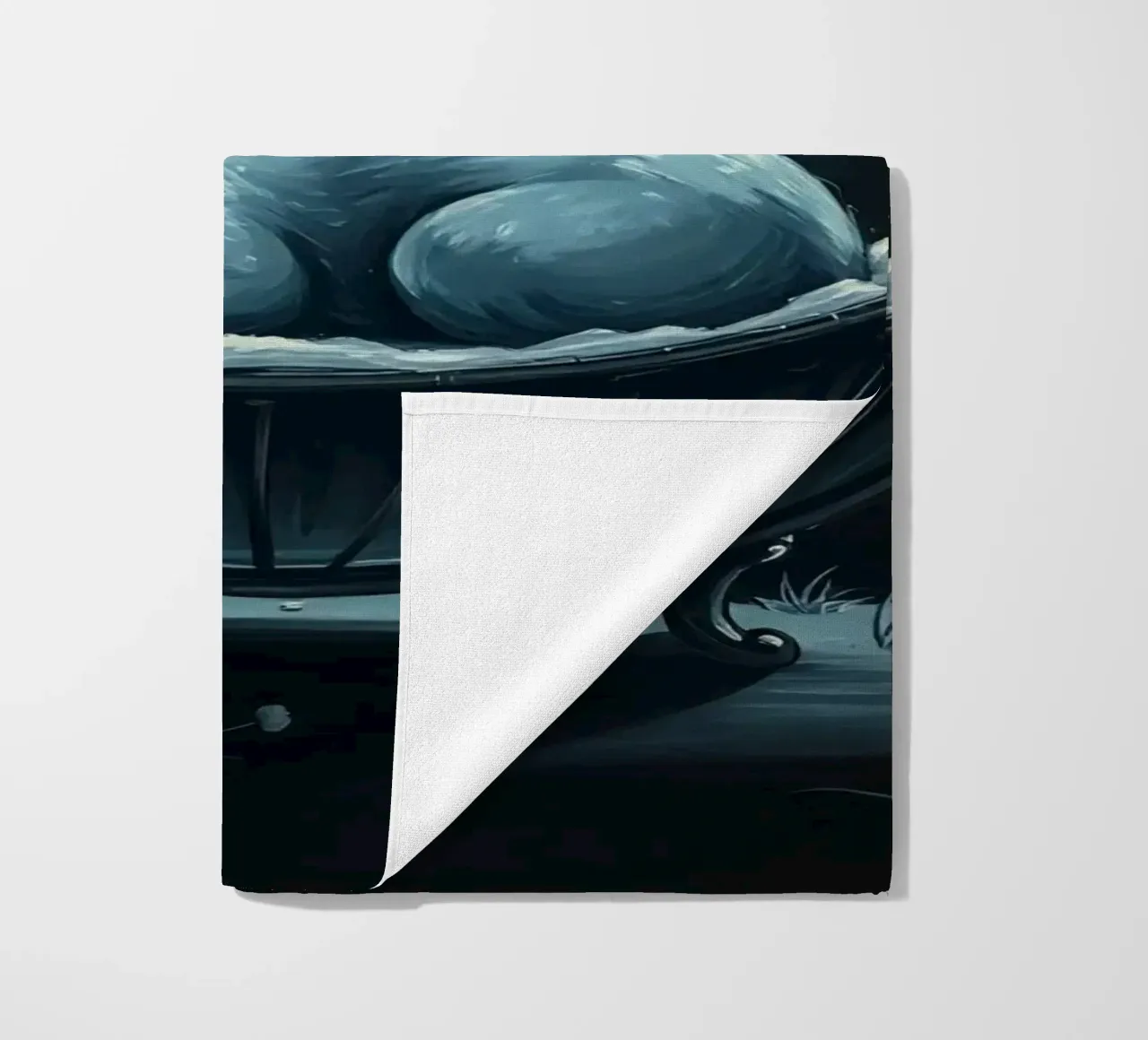 Scena notturna che ritrae un coniglio pacificamente addormentato in una culla telo mare da DesignDoodle