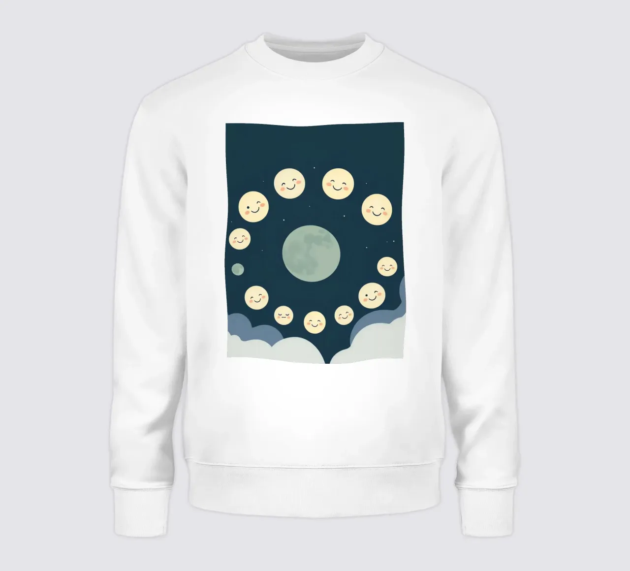 Lune sorridenti si raccolgono in un cielo notturno stravagante felpa da DesignDoodle