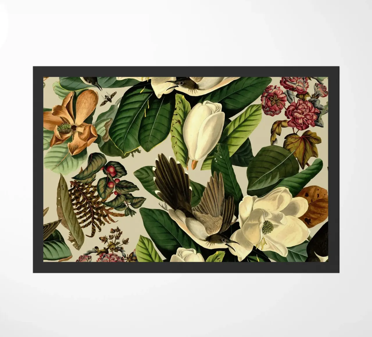 FLORAL AND BIRDS XXI-II doormat by burcukorkmazyurek