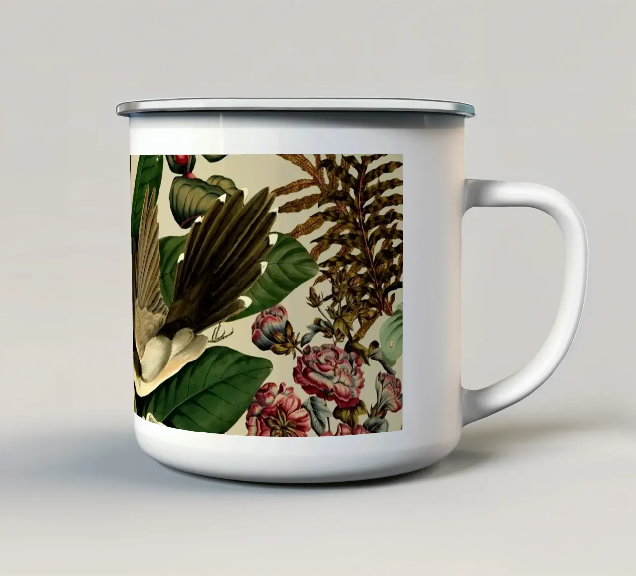 FLORAL AND BIRDS XXI-II tazza in smalto da burcukorkmazyurek