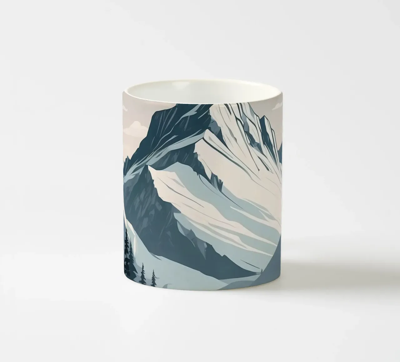 Catene montuose innevate sovrastano un lago tranquillo tazza in ceramica da DesignDoodle