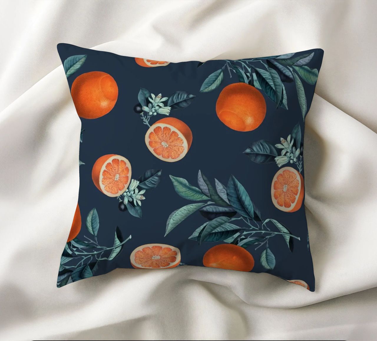 Lemon and Leaf Pattern VI cuscino da burcukorkmazyurek