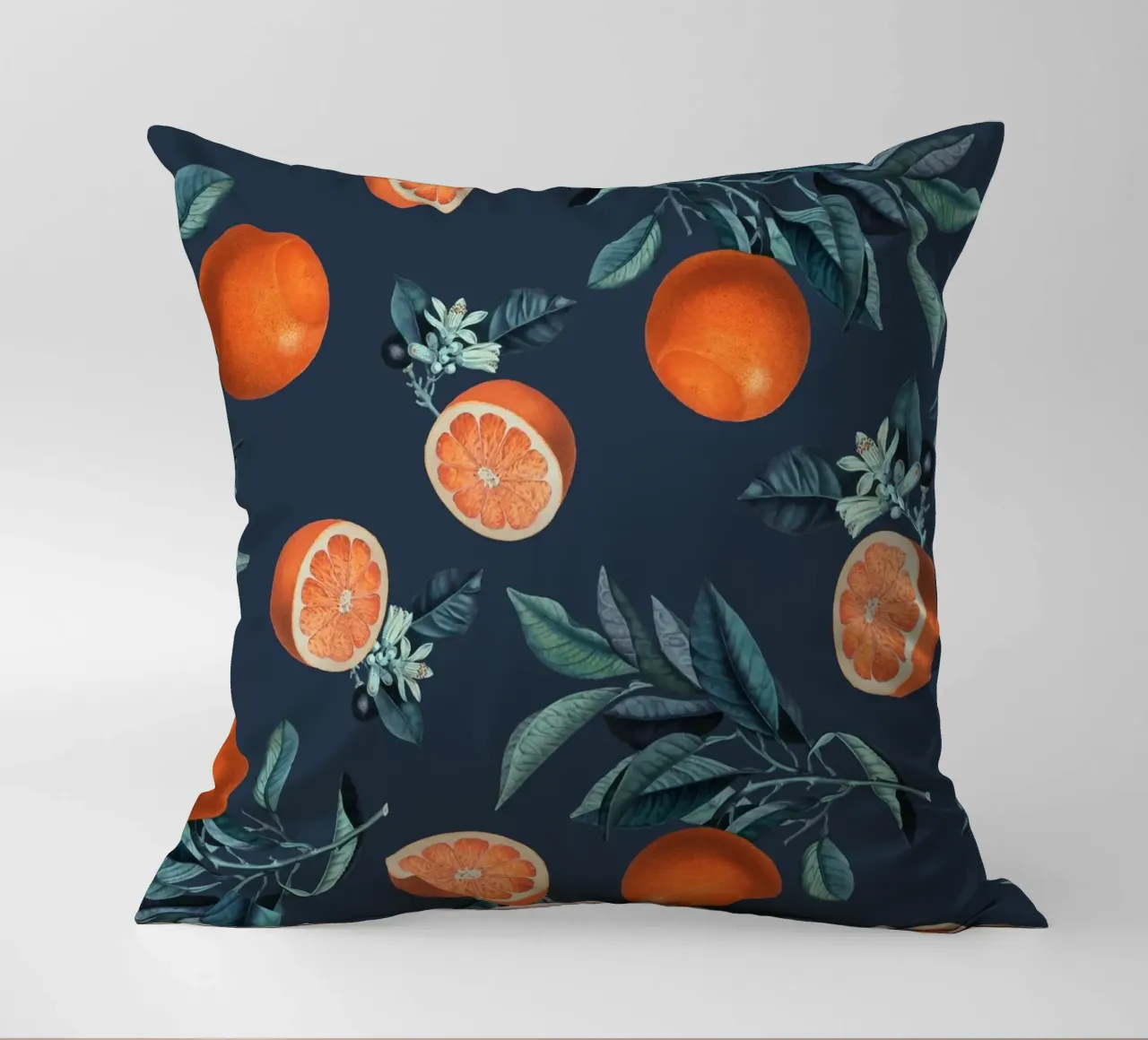 Lemon and Leaf Pattern VI cuscino da burcukorkmazyurek