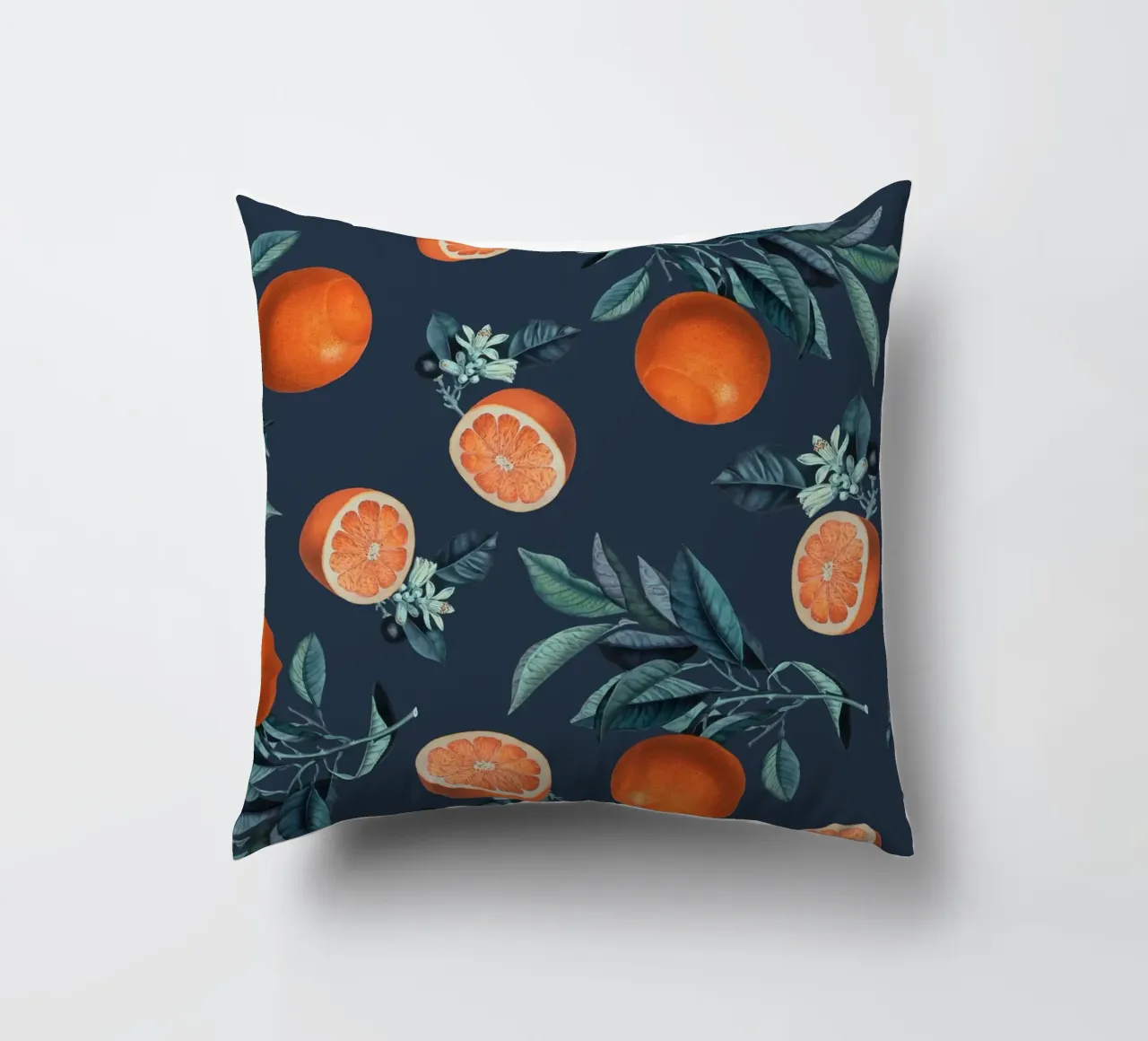 Lemon and Leaf Pattern VI cuscino da burcukorkmazyurek