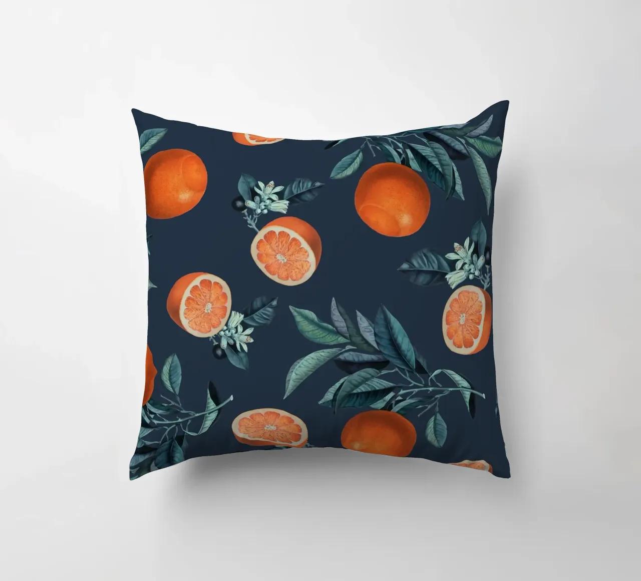 Lemon and Leaf Pattern VI cuscino da burcukorkmazyurek